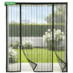 Sekey Insektenschutz Tür Magnet ohne Bohren – Fliegengitter Doppeltür für Balkon- & Terrassentür, 158×206 / 188×206 / 200×240 cm, Mückenschutz für Schiebetür