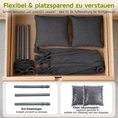 Sekey Hängesessel mit 2 Kissen & Seitentasche – Boho Hängestuhl für Balkon, Garten & Indoor – Anthrazit