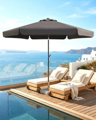 Sekey Sonnenschirm Ø200 cm rund mit Kurbel & Knickfunktion – Balkon Sonnenschirm UV50+, wetterfest & stabil für Terrasse, Garten & Camping