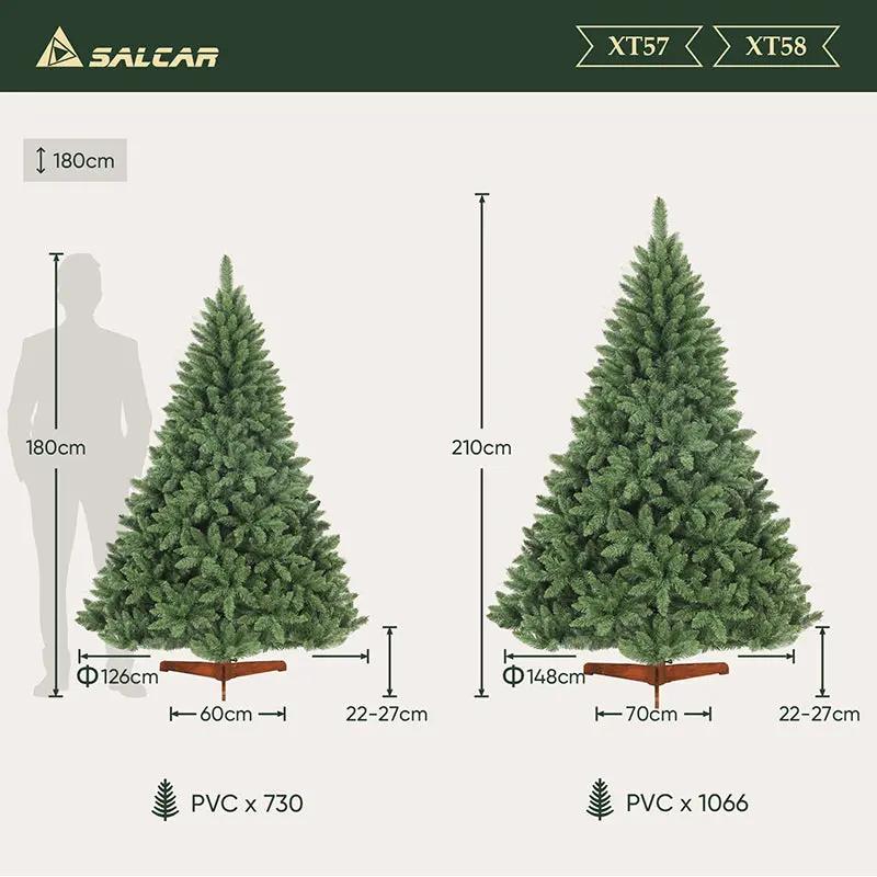Salcar 120cm/150cm/180cm/210cm Künstlicher Weihnachtsbaum, Korea-Tanne, mit 730/1066  PVC-Nadeln Salcar