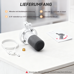 FIFINE K668 USB/XLR Dynamic Microphone with Mute Button and Shock Mount, Headphone Jack