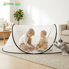 Sekey Pop Up Moskitonetz Bett 200×80×56 cm – Faltbares Reise-Mückennetz, Ultraleichtes Camping Bettzelt, 2 Reißverschlüsse, Insektenschutz für Indoor & Outdoor