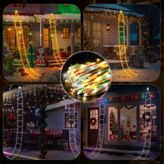 Salcar LED Weihnachts Leiter Lichterkette 3 m, 260 LEDs, Warmweiß & Bunt, 9 Modi, Timer & Memory, IP44 Wasserdicht, Weihnachtsbeleuchtung für Innen & Außen Salcar