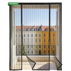 Sekey Insektenschutz Tür Magnet ohne Bohren – Fliegengitter Doppeltür für Balkon- & Terrassentür, 158×206 / 188×206 / 200×240 cm, Mückenschutz für Schiebetür