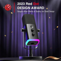 Fifine USB / XLR Dynamisch Mikrofon mit Stummschalttaste und Kopfhörerbuchse, AM8 Sekey