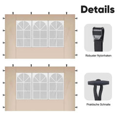 Sekey 3×3m Seitenwand für Pavillon, 2er Set, mit 2 Fenster Sekey