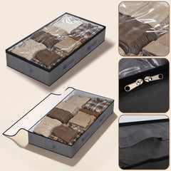 Sekey Unterbett-Aufbewahrungsboxen 90L, atmungsaktiv, modular, ideal für Kleidung, Bettwäsche & saisonale Textilien