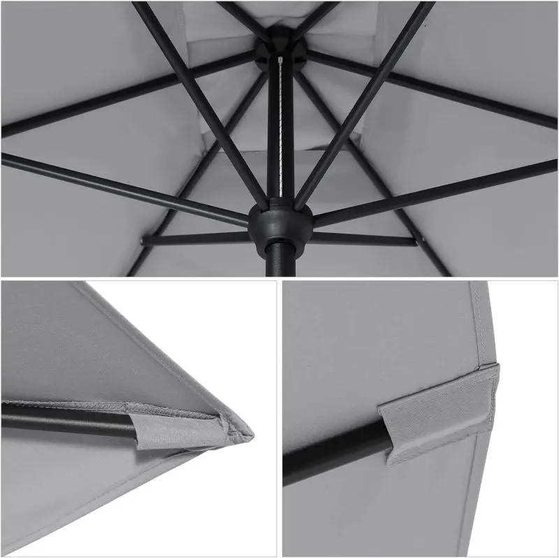 Sekey 210 x 140 cm Alu Sonnenschirm mit Kurbel, Sonnenschutz UV50+ Sekey