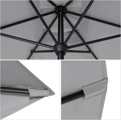 Sekey 210 x 140 cm Alu Sonnenschirm mit Kurbel, Sonnenschutz UV50+ Sekey