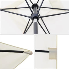 Sekey 210 x 140 cm Alu Sonnenschirm mit Kurbel, Sonnenschutz UV50+ Sekey