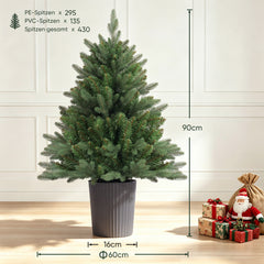 Salcar Künstlicher Weihnachtsbaum Nordmanntanne – PE & PVC, naturgetreuer Christbaum mit Topf oder Metallständer