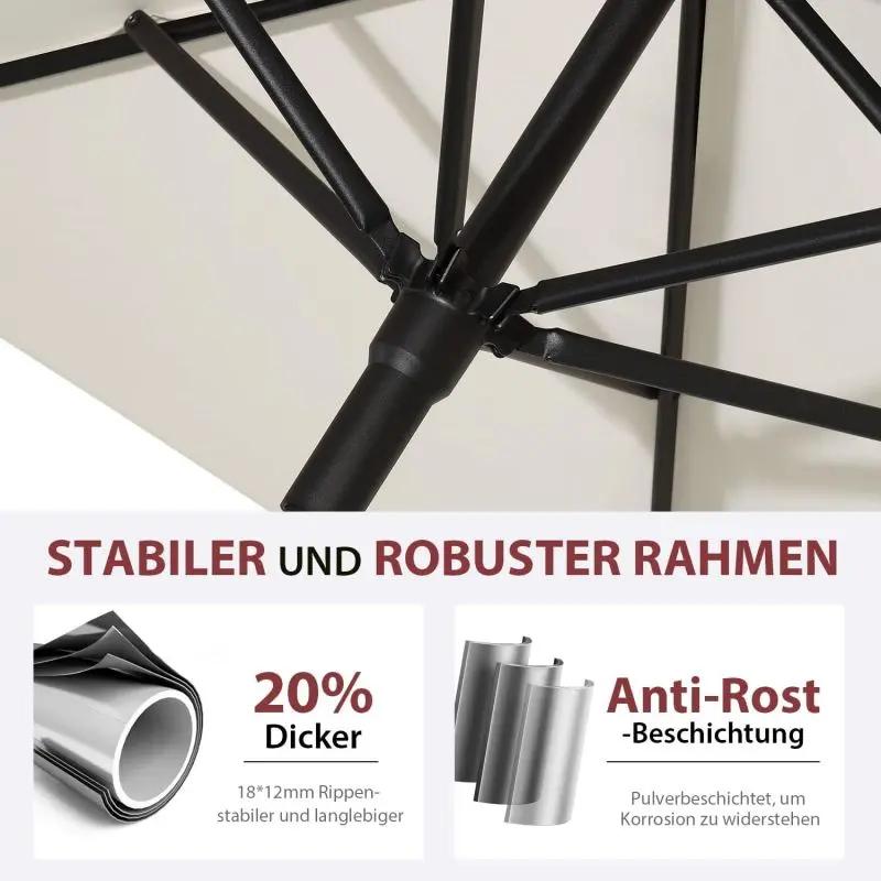 Sekey 200 x 125 cm Balkonschirm Rechteckig mit Balkongeländer, Sonnenschutz UV50+ Sekey