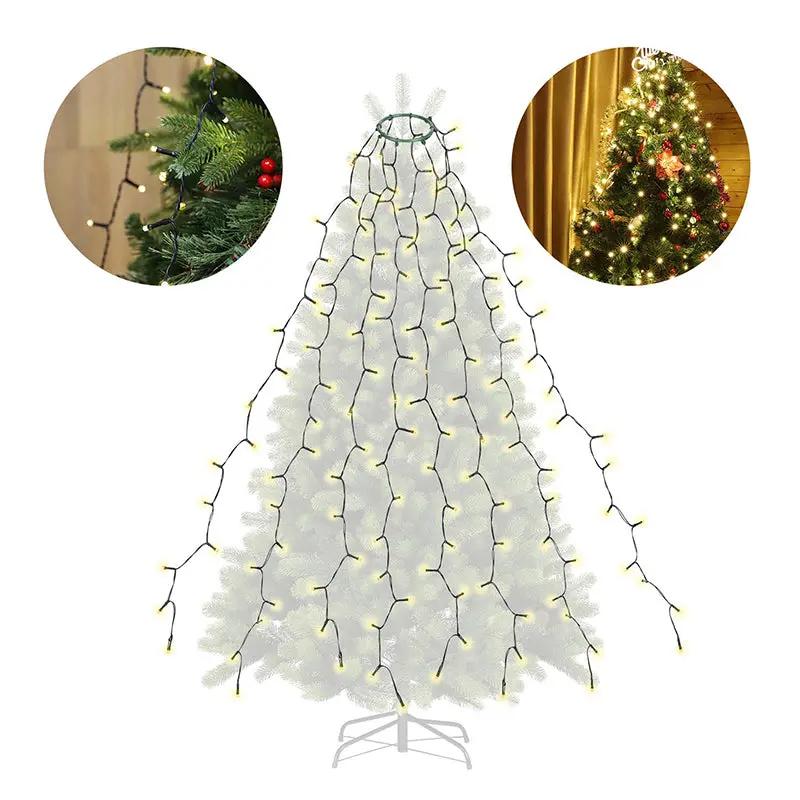 Salcar 1.5 m LED Lichterkette für Weihnachtsbaum, mit 8 Strängen, 200 LEDs Salcar