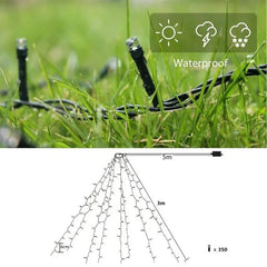 Salcar 3 m LED Lichterkette für Weihnachtsbaum, mit 10 Strängen, 350 LEDs, 31V GS-zertifizierte Stromversorgung Salcar