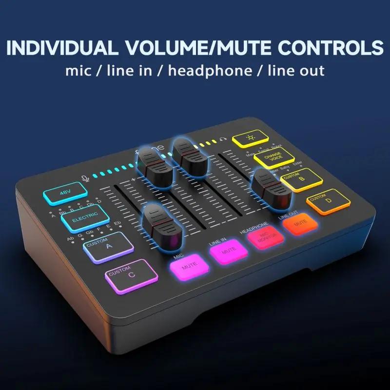 Fifine XLR Gaming Audio Mixer, individuelle Steuerung Sekey