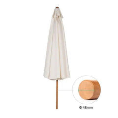 Sekey 300 cm Holz Sonnenschirm mit Volant, Sonnenschutz UV50+ Sekey