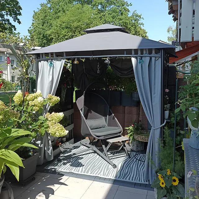 Sekey 245 x 150 x 250 cm Grillpavillon mit Ablage und Haken Sekey