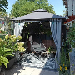 Sekey 245 x 150 x 250 cm Grillpavillon mit Ablage und Haken Sekey
