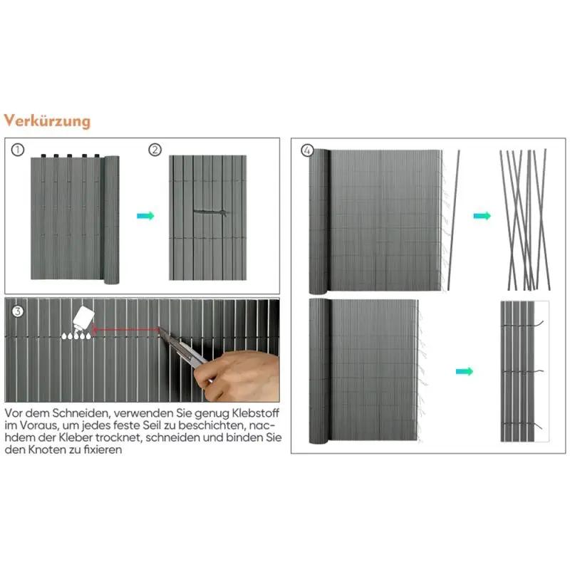 Sekey PVC Sichtschutzmatte mit doppelter Verstärkung innen, Hellgrau Sekey