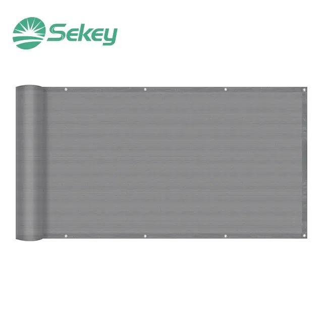 Sekey Balkon Sichtschutz aus 220 g/m² HDPE, Hellgrau Sekey