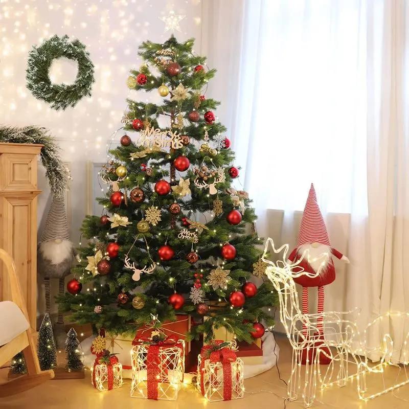 Salcar 1,5 m LED Lichterkette für Weihnachtsbaum, 120 LEDs, mit Fernbedienung, USB-betrieben Salcar
