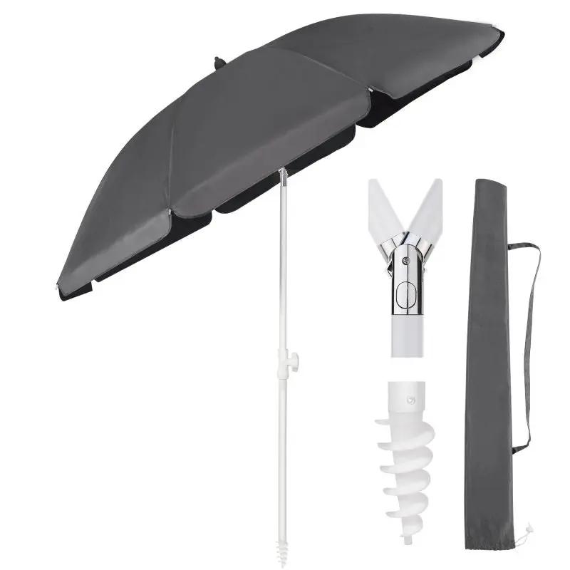 Sekey 160 cm Strandschirm mit Schutzhülle und Bodenhülse, Sonnenschutz UV50+ Sekey