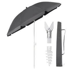 Sekey 160 cm Strandschirm mit Schutzhülle und Bodenhülse, Sonnenschutz UV50+ Sekey