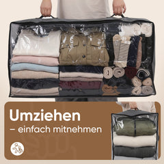 Sekey Unterbett-Aufbewahrungsboxen 90L, atmungsaktiv, modular, ideal für Kleidung, Bettwäsche & saisonale Textilien