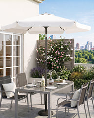 Sekey Sonnenschirm Ø200 cm rund mit Kurbel & Knickfunktion – Balkon Sonnenschirm UV50+, wetterfest & stabil für Terrasse, Garten & Camping