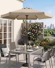 Sekey Sonnenschirm Ø200 cm rund mit Kurbel & Knickfunktion – Balkon Sonnenschirm UV50+, wetterfest & stabil für Terrasse, Garten & Camping