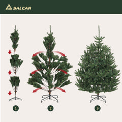 Salcar Künstlicher Weihnachtsbaum Nordmanntanne – Ultra-realistisch, 180 cm / 210 cm mit 1118 / 1512 Spitzen, Dicht & Robus, Für Innen- & Außenbereich
