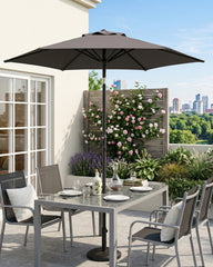 Sekey Sonnenschirm 200 cm mit Kurbel & Knickfunktion, UV-Schutz 50+, stabiler 6-Rippen-Konstruktion, Balkon Sonnenschirm für Terrasse, Garten & Strand