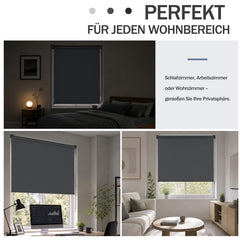 Salcar Thermorollo ohne Bohren Klemmfix Anthrazit – Verdunkelungsrollo für Fenster & Tür mit Thermobeschichtung, Sonnenschutz, Hitzeschutz & Sichtschutz