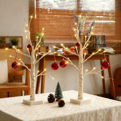 Salcar LED Lichterbaum 60 cm, Birke mit 24 warmweißen LEDs, USB/Batteriebetrieben, Weihnachts- und Partydeko für Zuhause, Geburtstag, Hochzeit, Innendekoration Salcar