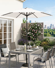 Sekey Sonnenschirm 200 cm mit Kurbel & Knickfunktion, UV-Schutz 50+, stabiler 6-Rippen-Konstruktion, Balkon Sonnenschirm für Terrasse, Garten & Strand