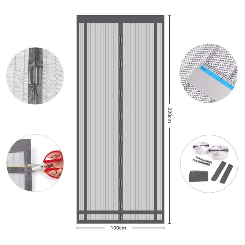 Sekey Zuschneidbar Magnet Fliegengitter Tür aus Polyester, Grau Sekey