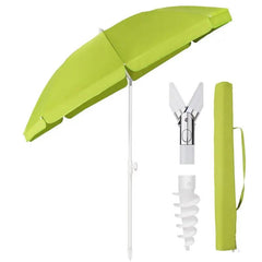 Sekey 160 cm Strandschirm mit Schutzhülle und Bodenhülse, Sonnenschutz UV50+