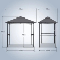 Sekey 245 x 150 x 250 cm Grillpavillon mit Ablage und Haken Sekey