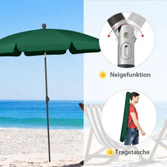 Sekey 200 cm Sonnenschirm mit Schutzhülle, Sonnenschutz UV50+ Sekey