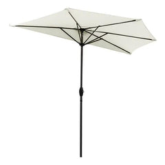 Sekey 270 cm Halbrund Sonnenschirm mit Kurbel, Sonnenschutz UV50+ Sekey