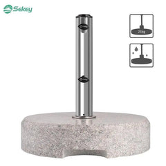 Sekey 25 kg Granit Sonnenschirmständer, für Schirmstock Ø 22 - 38 mm Sekey