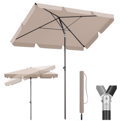 Sekey 200 x 125 cm balcony umbrella rectangular with protective cover, sun protection UV50+