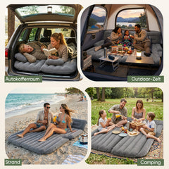 Sekey Auto-Luftmatratze mit 12V-Pumpe – SUV Matratze für 2–3 Personen, 185×144×12 cm, 6 Luftkammern, Tragbare Campingmatratze für Auto, Van, Kombi & Reisen