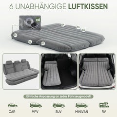 Sekey Auto-Luftmatratze mit 12V-Pumpe – SUV Matratze für 2–3 Personen, 185×144×12 cm, 6 Luftkammern, Tragbare Campingmatratze für Auto, Van, Kombi & Reisen