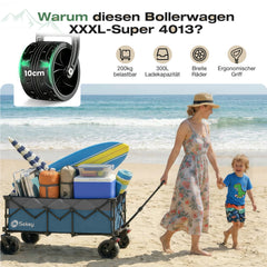 Sekey 300L / 150KG Foldable Handcart, Patented Foldable from Four Directions, with Brakes and Extra Wide Wheels