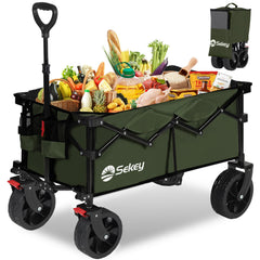 Sekey 4020 Faltbarer Bollerwagen 150kg mit Bremsen & Breitreifen – Robuster Handwagen für Gelände & Outdoor Sekey