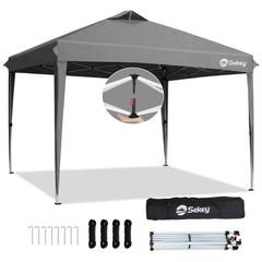 Sekey Pop Up Pavillon 3x3 m Wasserdicht & Winterfest – Faltpavillon mit One-Touch Aufbau, stabiler Gartenpavillon mit Belüftung, UV-Schutz 50+, Partyzelt inkl. Zubehör