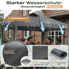Sekey Pop Up Pavillon 3x3 m Wasserdicht & Winterfest – Faltpavillon mit One-Touch Aufbau, stabiler Gartenpavillon mit Belüftung, UV-Schutz 50+, Partyzelt inkl. Zubehör
