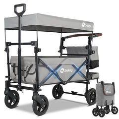 Sekey 150KG Faltbarer Bollerwagenmit Dach, Bollerwagen Kinder Handwagen, 5050