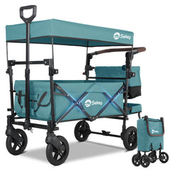 Sekey 150KG Faltbarer Bollerwagenmit Dach, Bollerwagen Kinder Handwagen, 5050